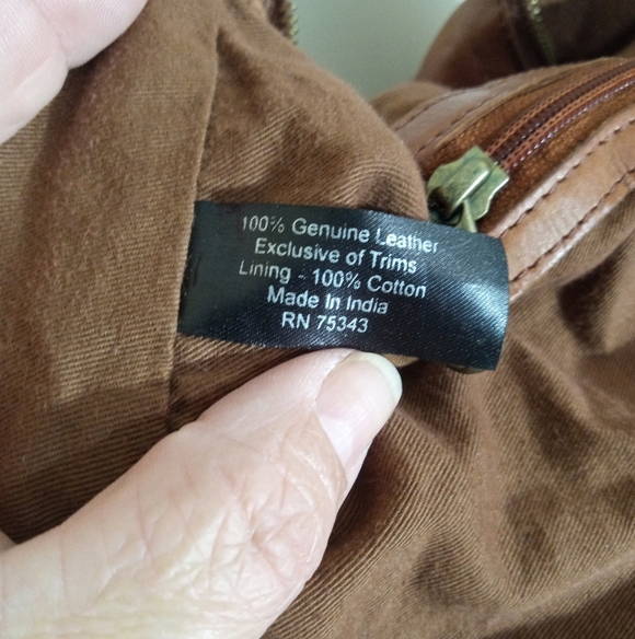 Genuine Artisan Hand Crafted Brown Leather Hobo Bag With Leather Stitch Detail - Picture 11 of 14